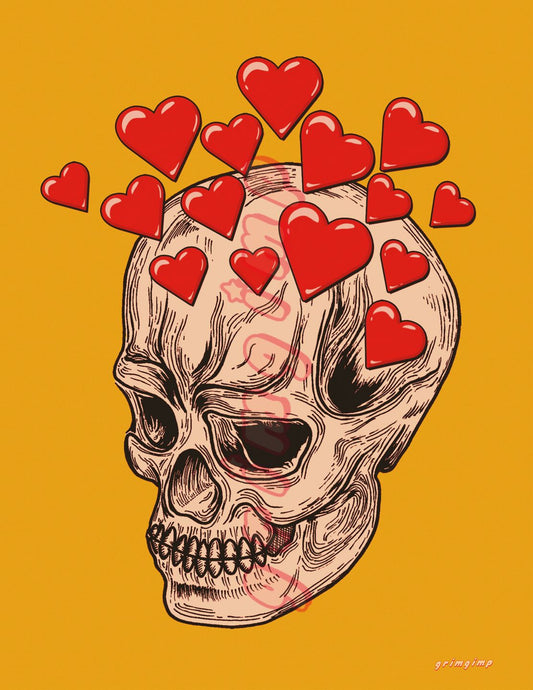 Skull in Love matte print